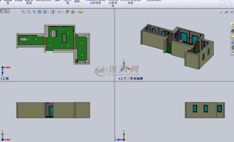 房屋的室内设计模型三视图