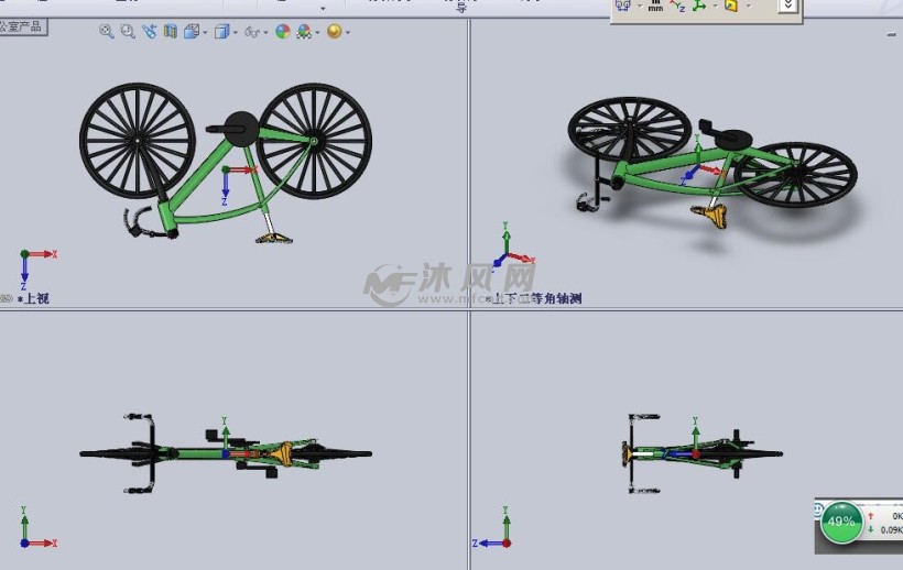 山地越野自行车设计模型三视图