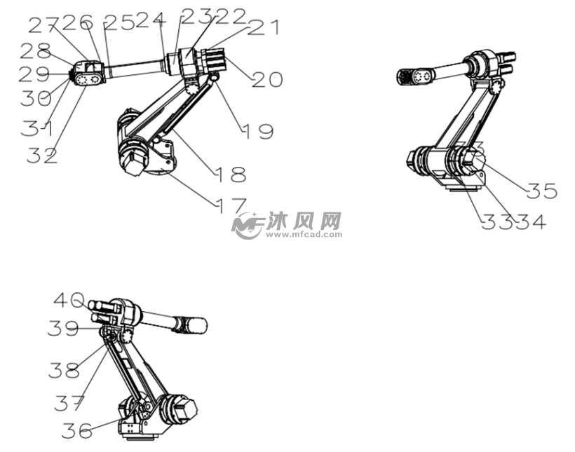 野外探测机器人 机械臂的示意图