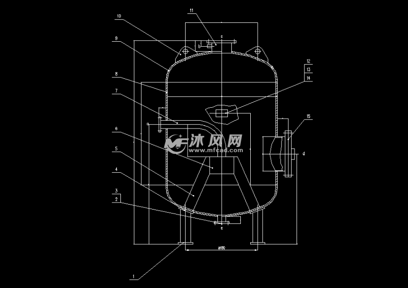 dn1500定期排污扩容器总图