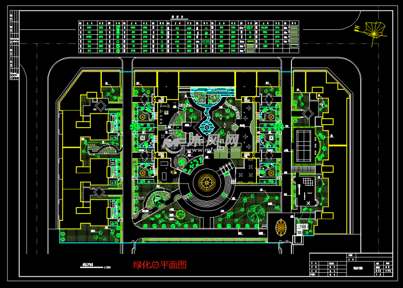 住宅小区中心广场园林景观环境工程图