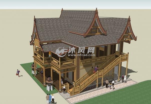 傣族民居模型精品 - 建筑模型图纸 - 沐风网