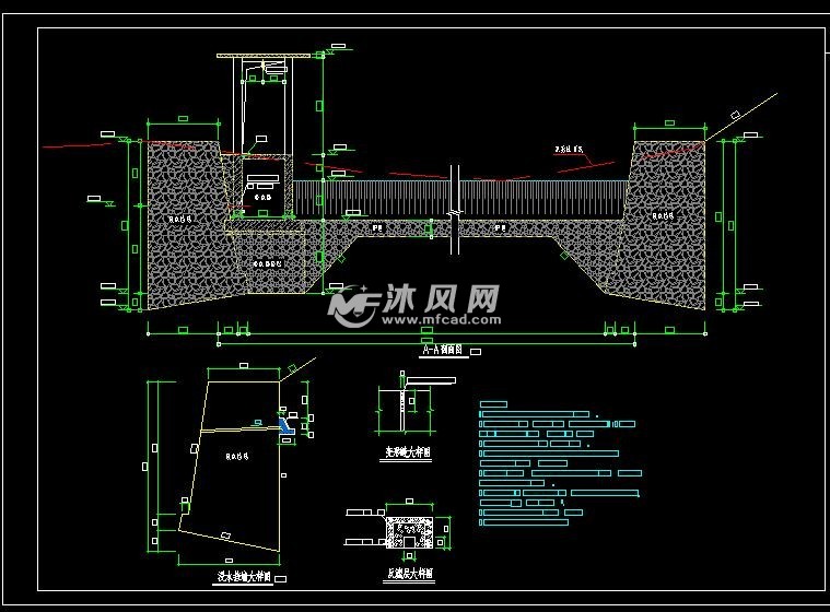 某小型拦河坝取水口施工图纸