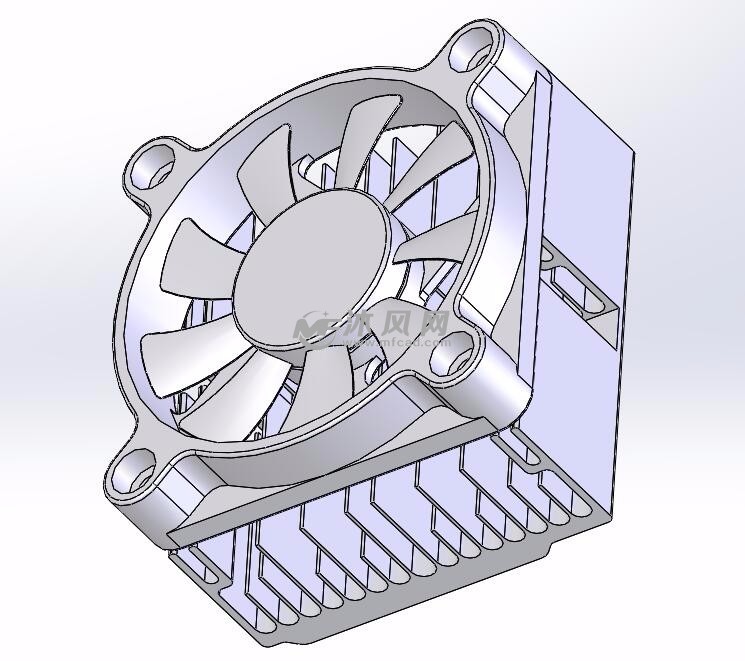 电脑cpu风冷特种散热器三维建模设计及夹具设计