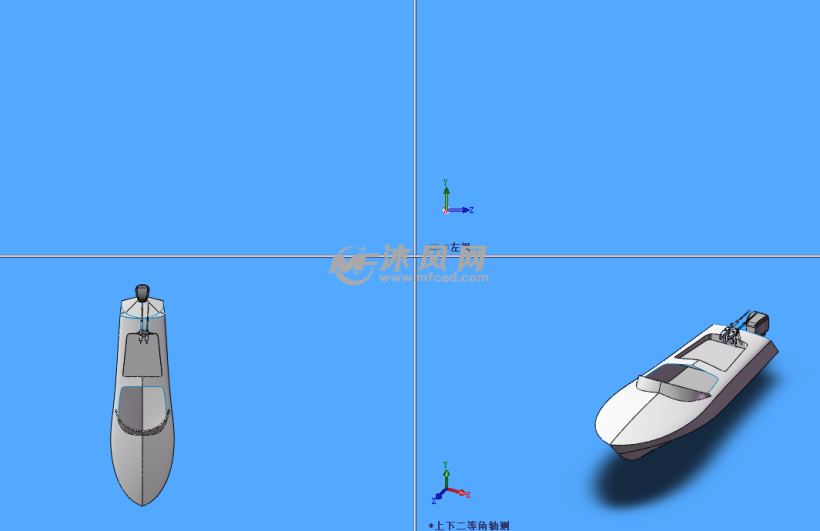 作战小舰艇模型三视图