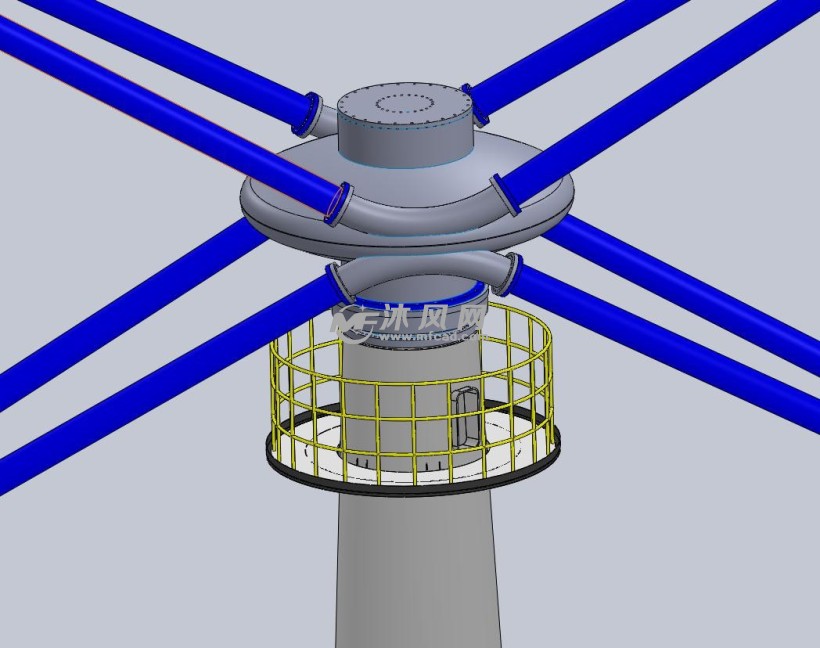 垂直轴风力发电机顶部平台细节图