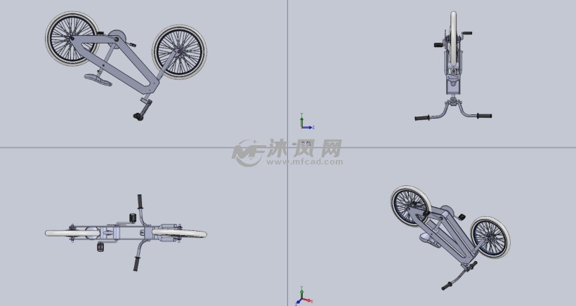 bmx 小轮自行车模型三视图