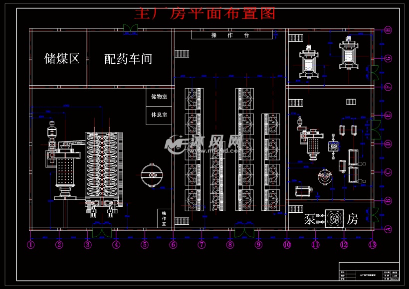 主厂房平面布置图