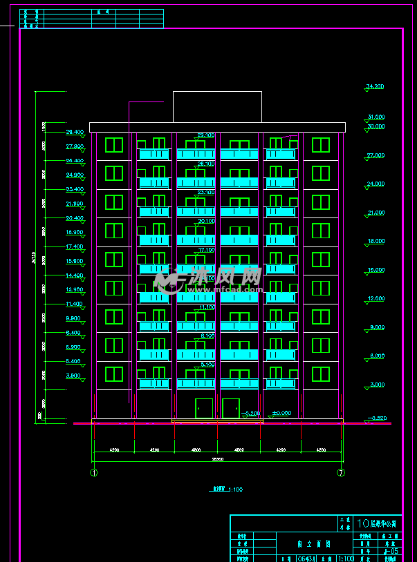 某十层框剪方型住宅楼公寓图纸