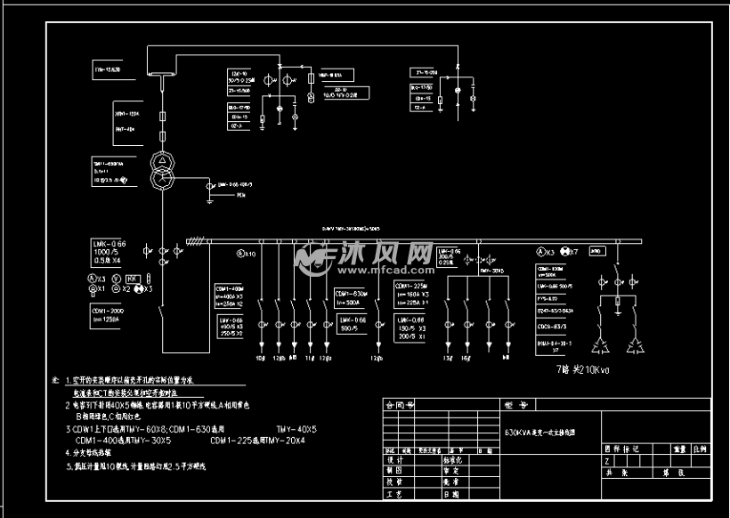 630kva箱变接线图