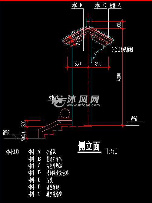 中式仿古门楼施工图