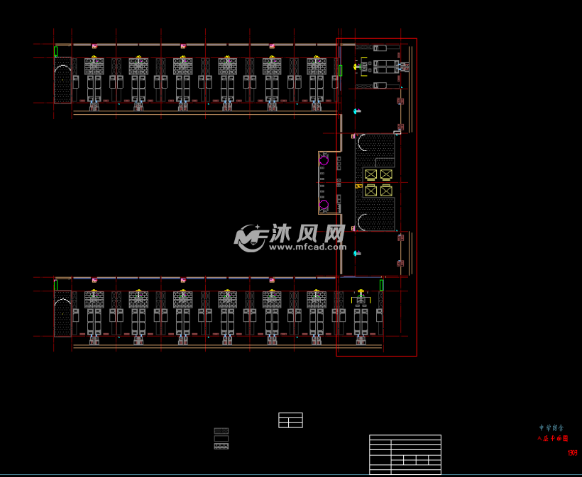 中学宿舍各层建筑平面图