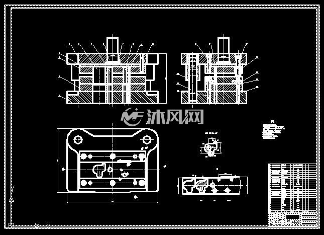 异形垫片级进模设计 - 冲压模具图纸 - 沐风网