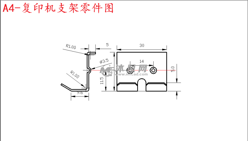 a4-复印机支架零件图