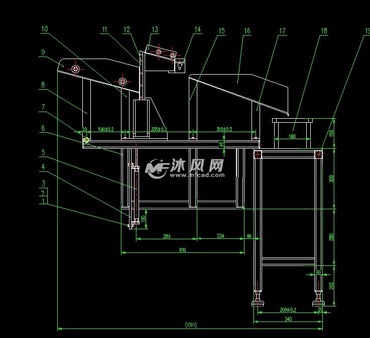 车床自动上下料机顶料部分