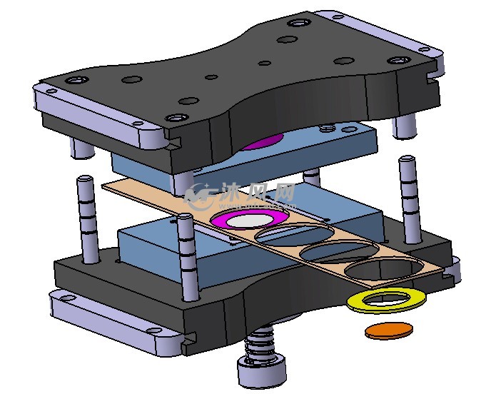 圆形垫片冲孔落料复合冲压模具设计