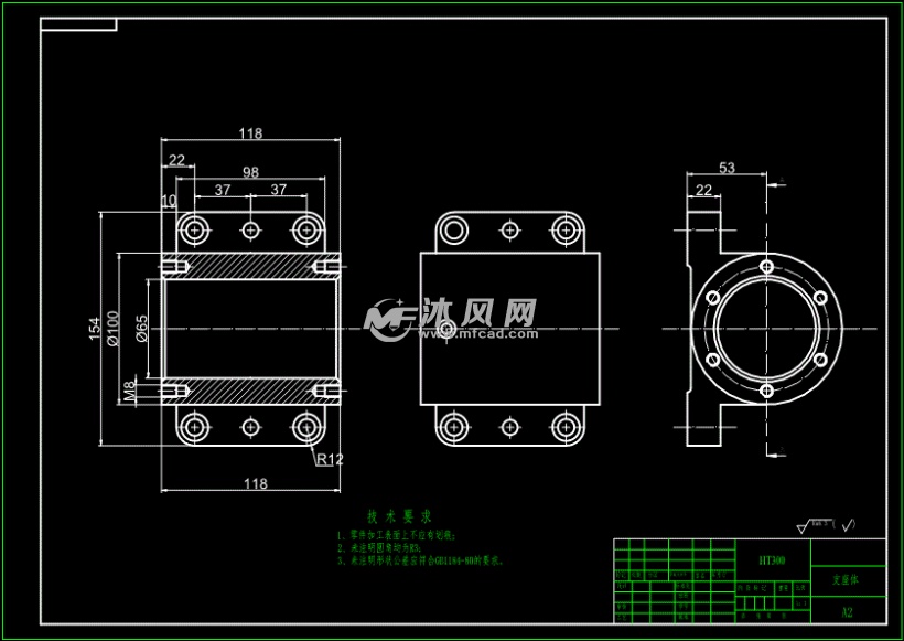 支架体4铣底面夹具支架体4 零件图