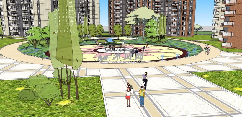 住宅小区公园小商业街广场规划设计
