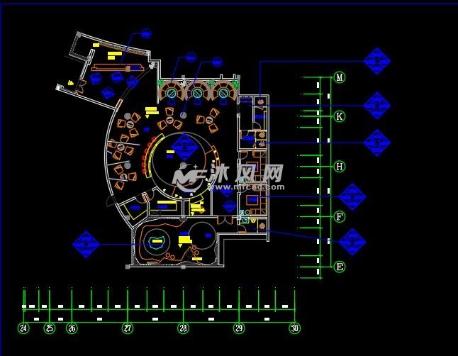 酒吧俱乐部cad施工图