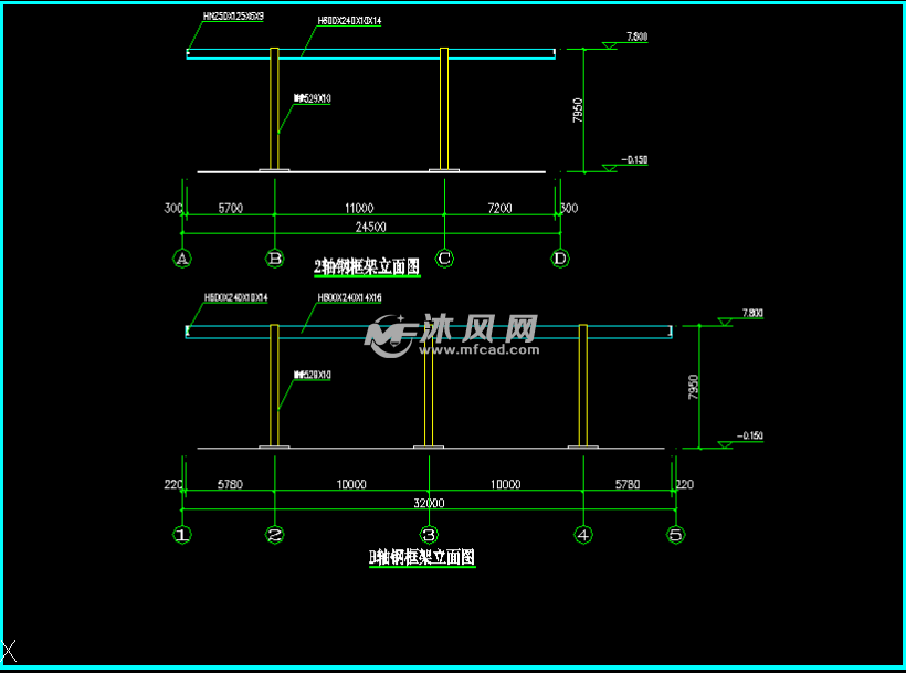 一层钢结构门头房建筑结构施工图