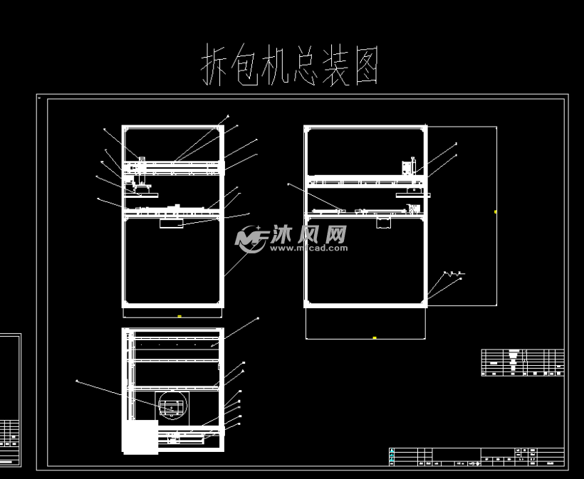 西林瓶拆包机cad图纸