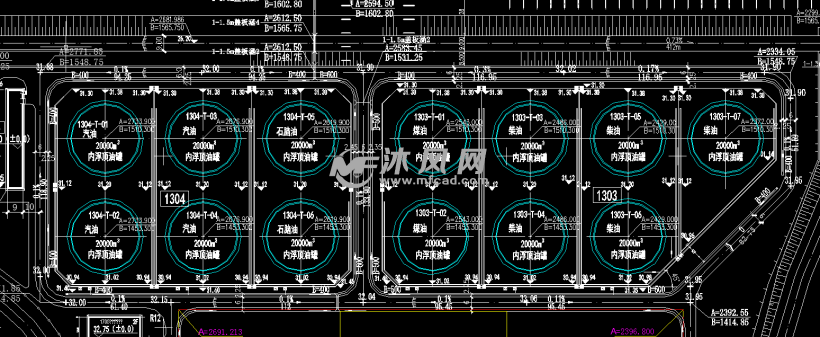 某石化公司罐区平面布局图