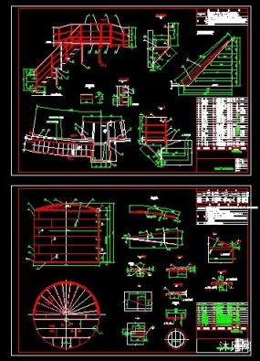 1000m3拱顶储罐罐体图及盘梯与平台图纸合集的封面图