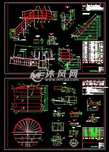 1000m3拱顶储罐罐体图及盘梯与平台