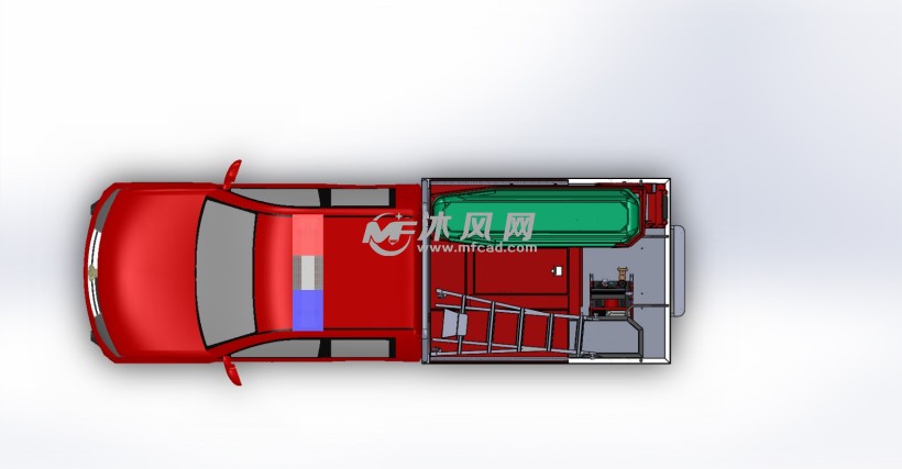 黄海皮卡消防车俯视图