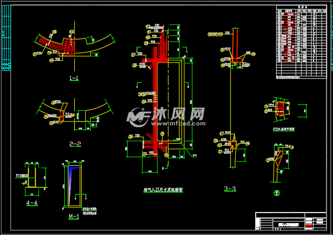 烟道入口及悬臂配筋图