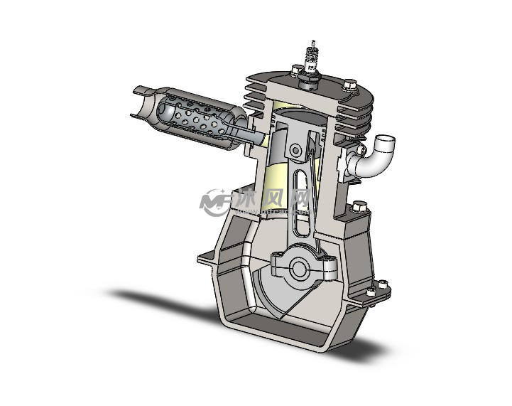 单缸发动机sw模型图