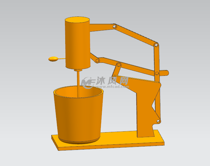 手动搅拌器的运动仿真设计 - 机械设备图纸 - 沐风网