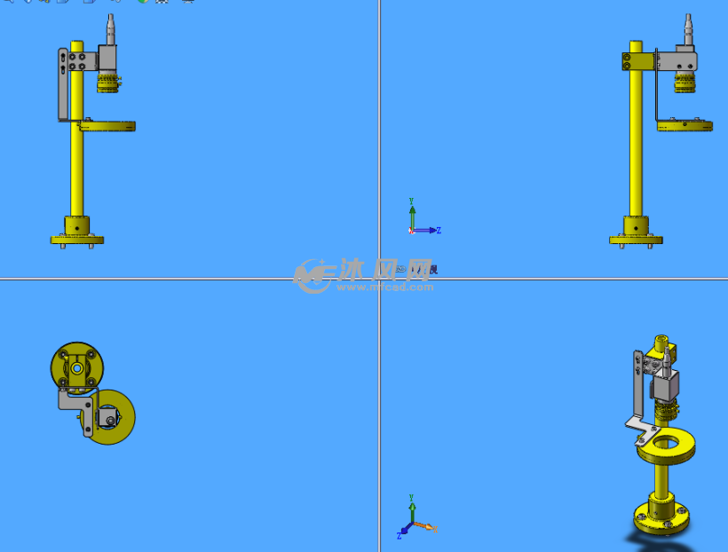 摄像头检测支架模型三视图