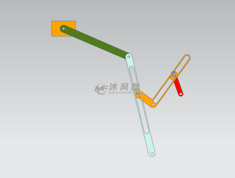 转动导杆与摆动导杆串接机构的运动仿真