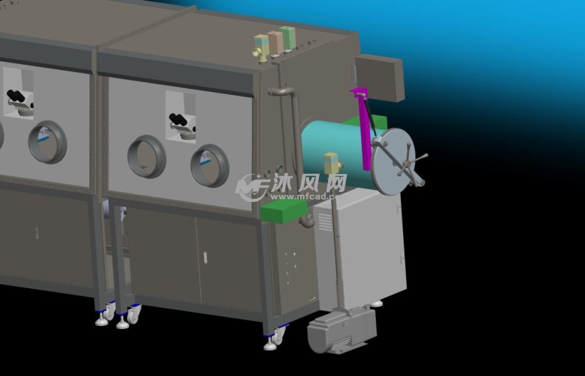 多级真空充气手套箱模型