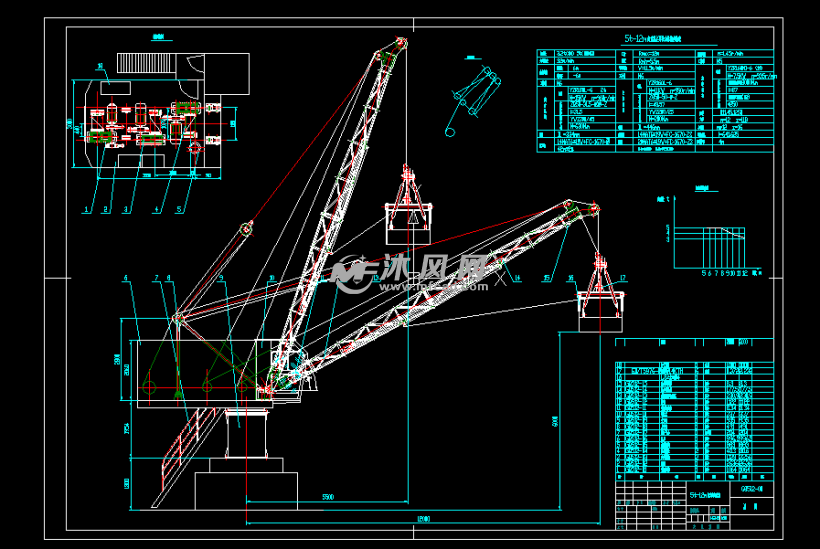 gq5t-12m固定式港口起重机总图
