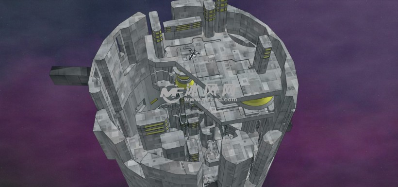 科幻电影游戏场景机器人太空城