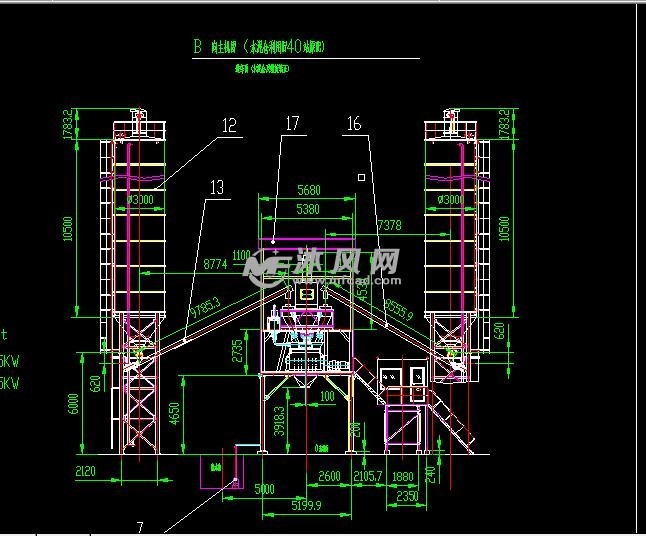 hzs90混凝土搅拌站设计图