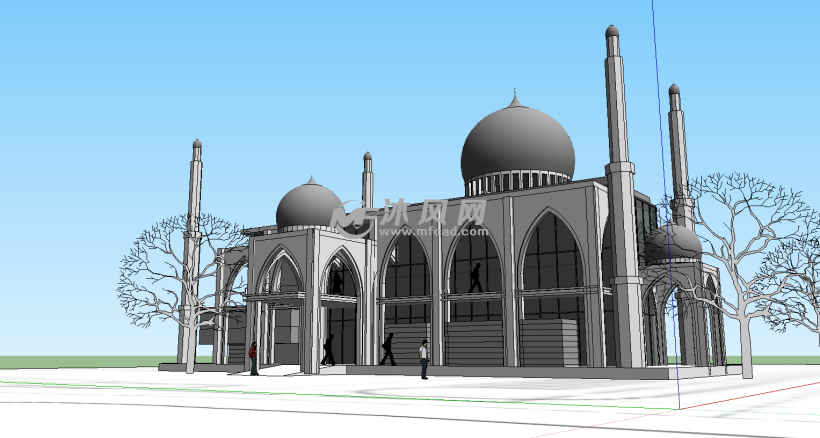 清真寺风格建筑元素 - 建筑模型图纸 - 沐风网
