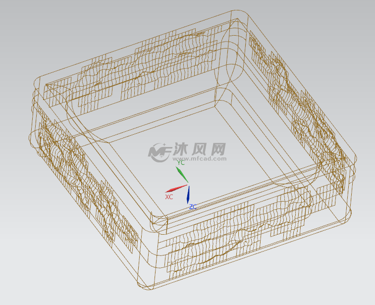 带龙型浮雕图案的方形烟灰缸3d图档