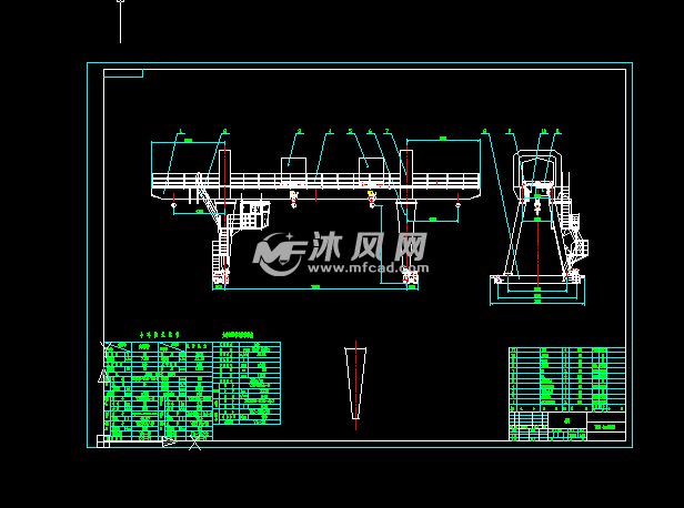 10吨双主梁龙门吊设计图