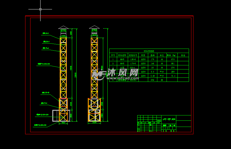 Φ1100排风管井字架设计图 - 机械设备图纸 - 沐风网