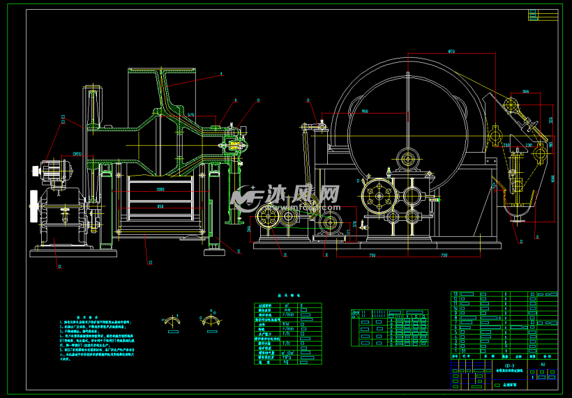 gd-3折带真空转鼓过滤机图纸