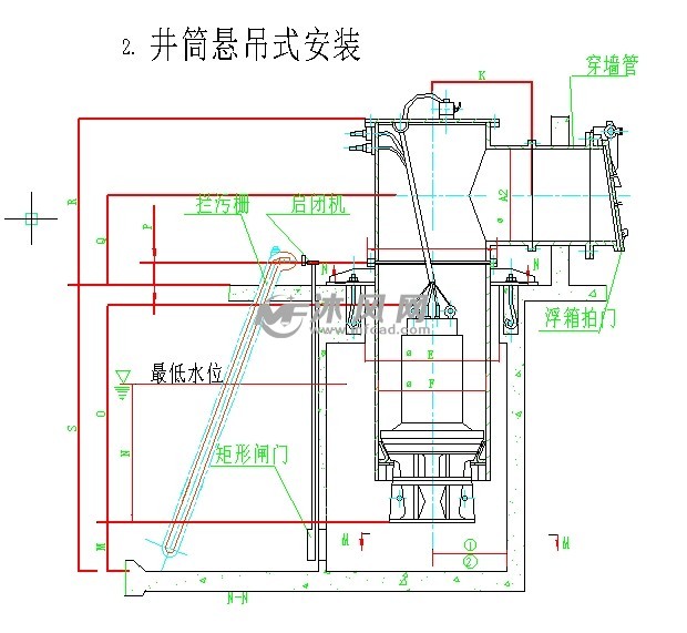 潜水泵安装图纸