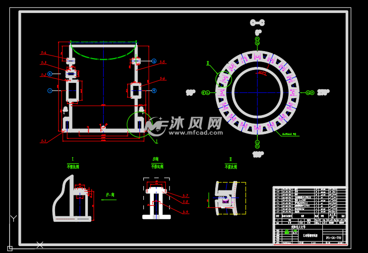 年产3.2万吨乙烯加压精馏塔 裙座部件图