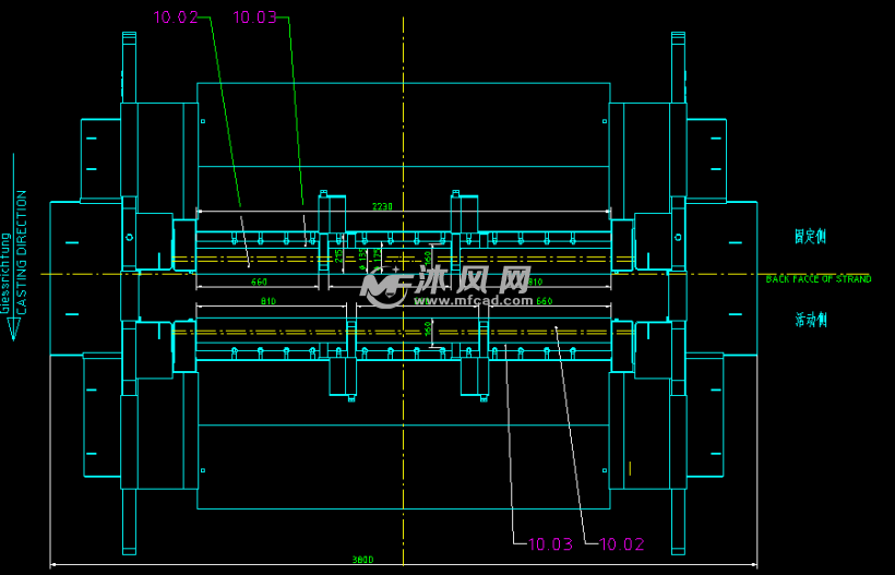 扇形段轧辊总成图 机械加工图纸 沐风网