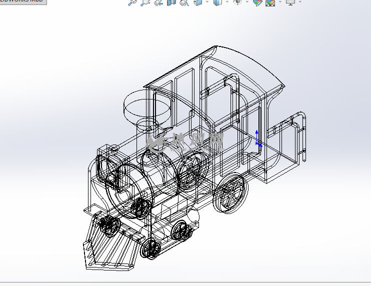 蒸汽机玩具设计模型线形图