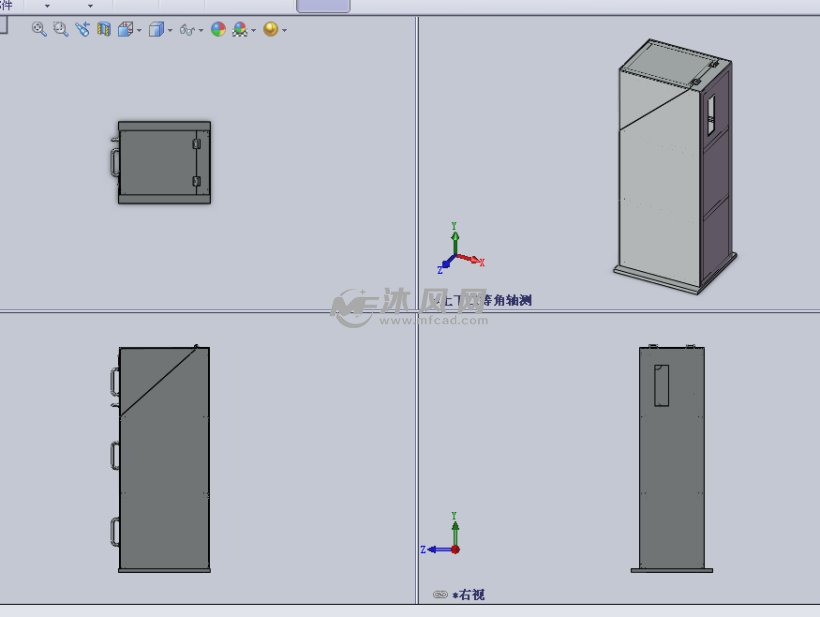 垃圾箱(特制)设计模型三视图