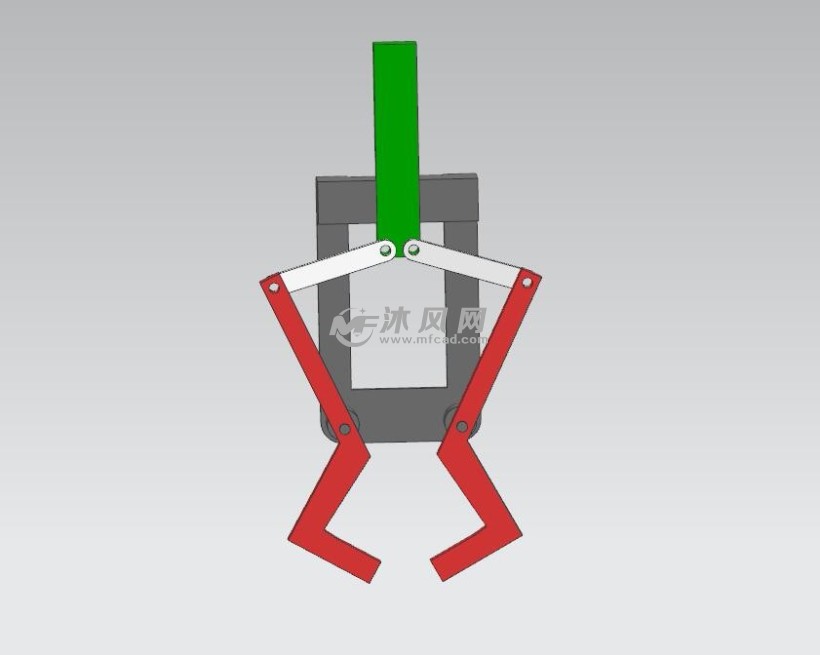 依靠驱动杆直接带动爪转动,完成抓取工件的动作.