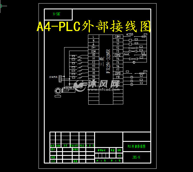 钉箱机送料机械手-plc外部接线图